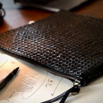 Style and Security, woven into one. The Braided Laptop Case 14 by LABEL17, combines hand-braided lamb nappa leather on the front with smooth leather on the back. Lightly padded, it holds laptops from 13” to 14” securely – with room for documents.
Also available for 15” and 16” devices.
Handmade in Morocco.