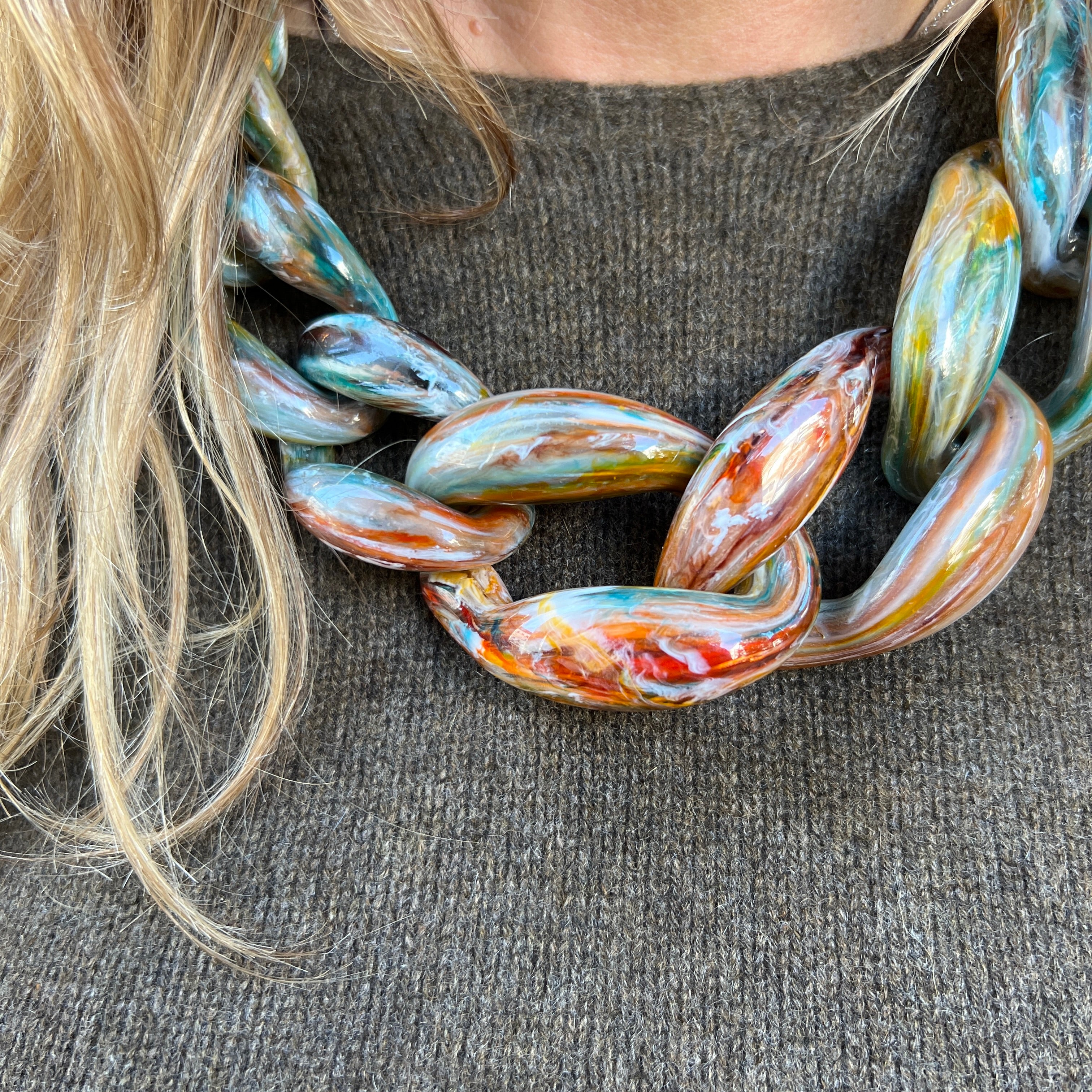 LABEL17 Chain Necklace Giorgia, pure Resin, Made in Italy